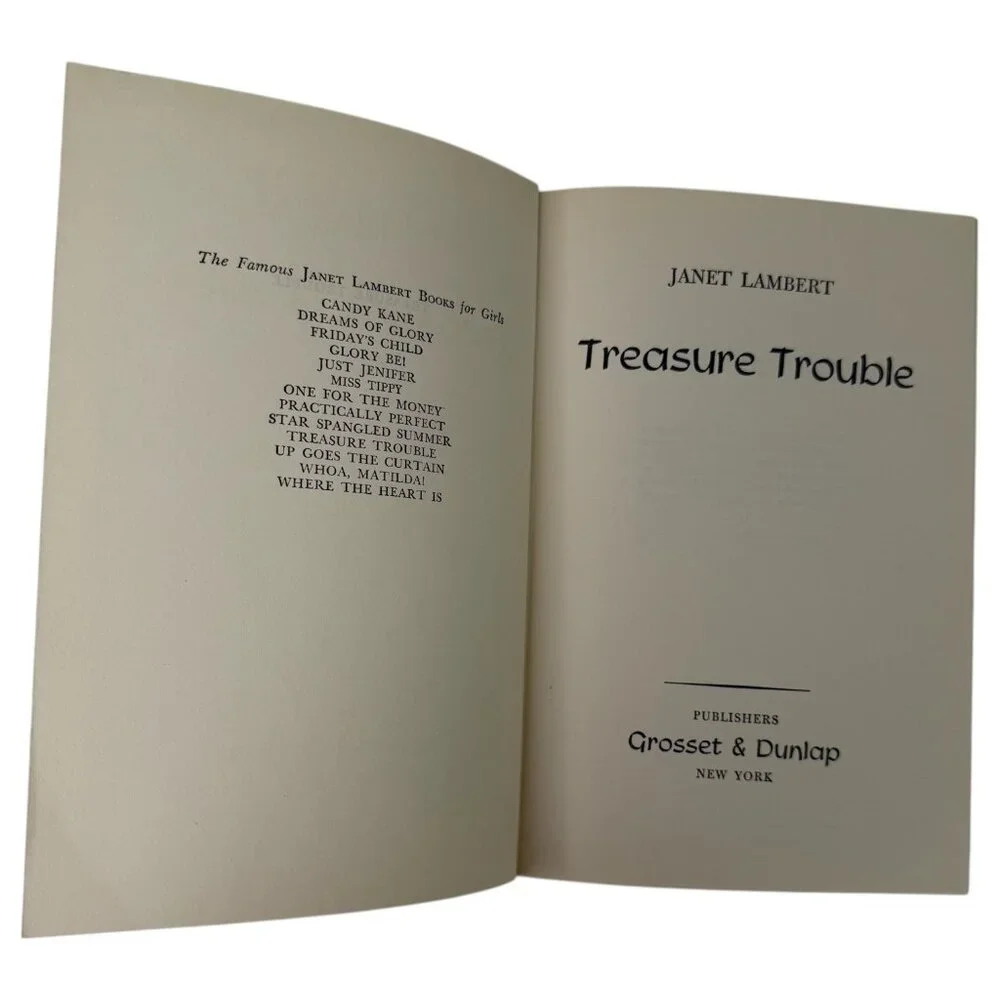 1949 Treasure Trouble By Janet Lambert Hardcover Vintage Grosset & Dunlap Publis